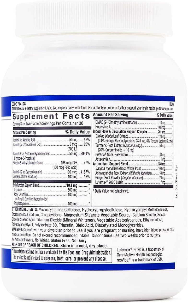 GNC Preventive Nutrition Brain Health Formula, 60 Caplets - görsel 4