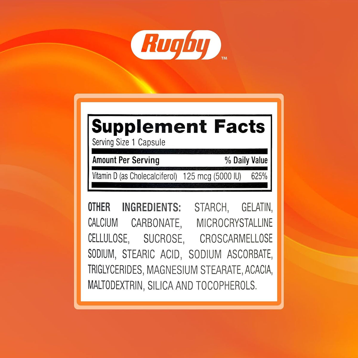 Rugby Vitamin D3 5,000 IU – 100 Capsules | Bone, Teeth & Immune Support - görsel 8