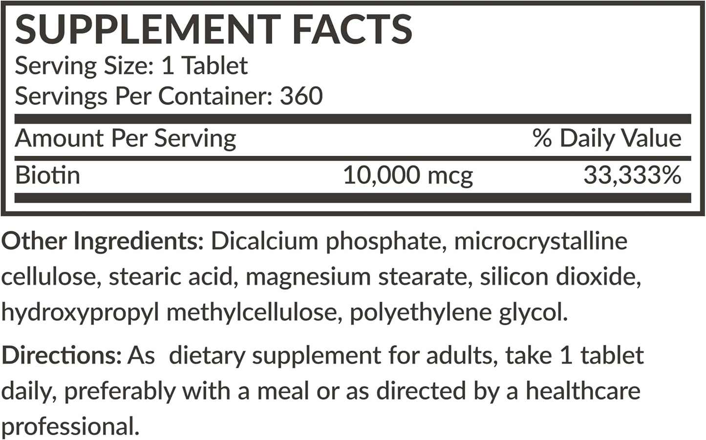 Futurebiotics Biotin 10,000 mcg High Potency Tablets, 360 Tablets - görsel 8