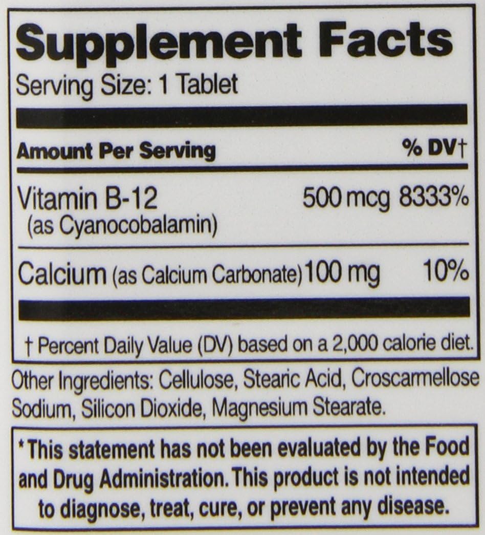 21st Century B-12 500 mcg Tablets, 110 Tablets (Pack of 3) - görsel 5