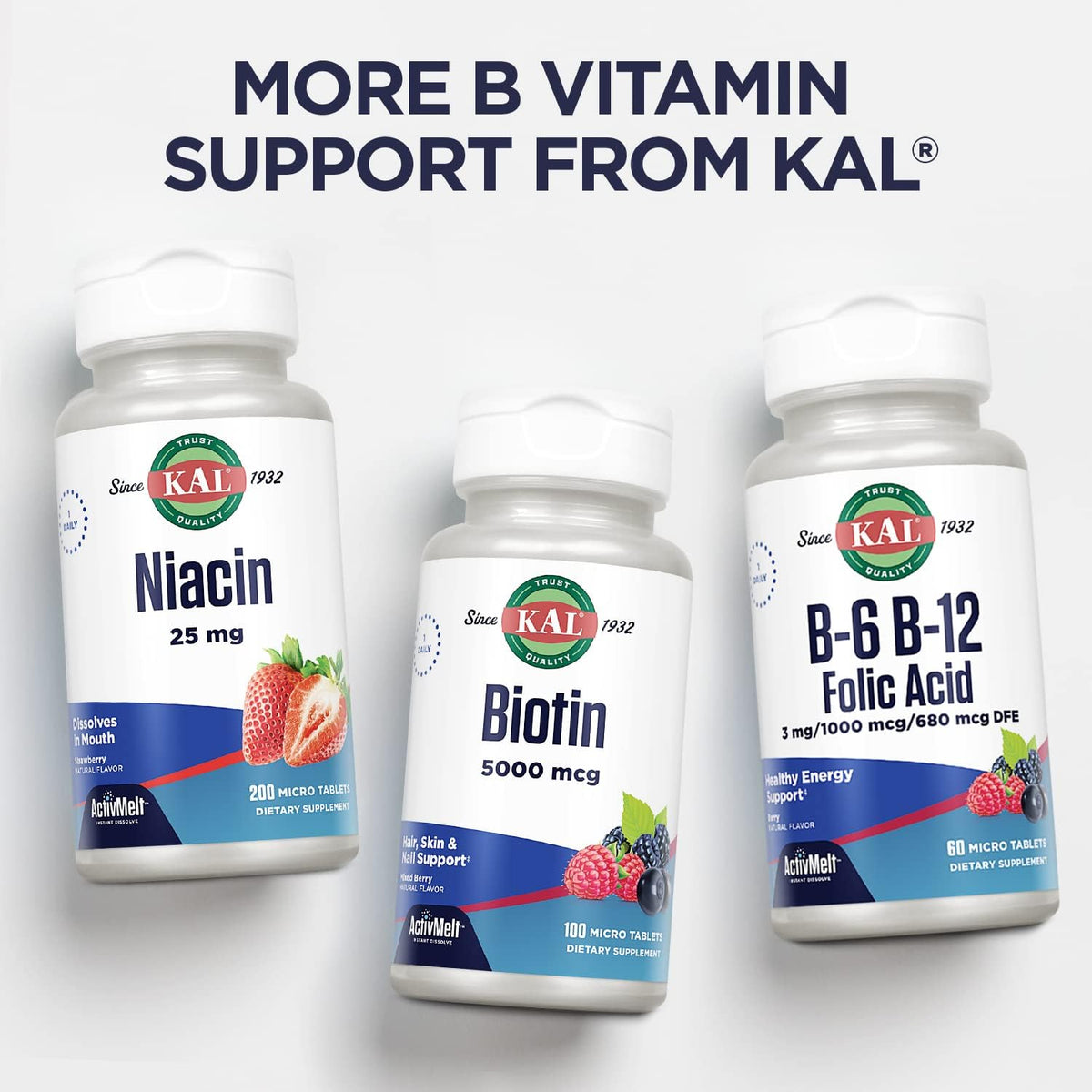 KAL Vitamin B12 1000mcg Sustained Release Tablets - Vegan, Energy Support, 100 Count - görsel 6