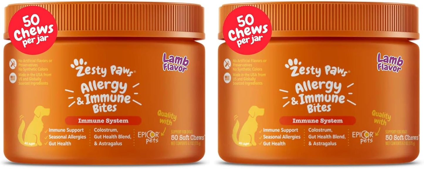 Zesty Paws Puppy Allergy Immune Bites – Dog Allergy Chews with Probiotics for Itchy Skin and Ears, Lamb, 90 Count - görsel 10