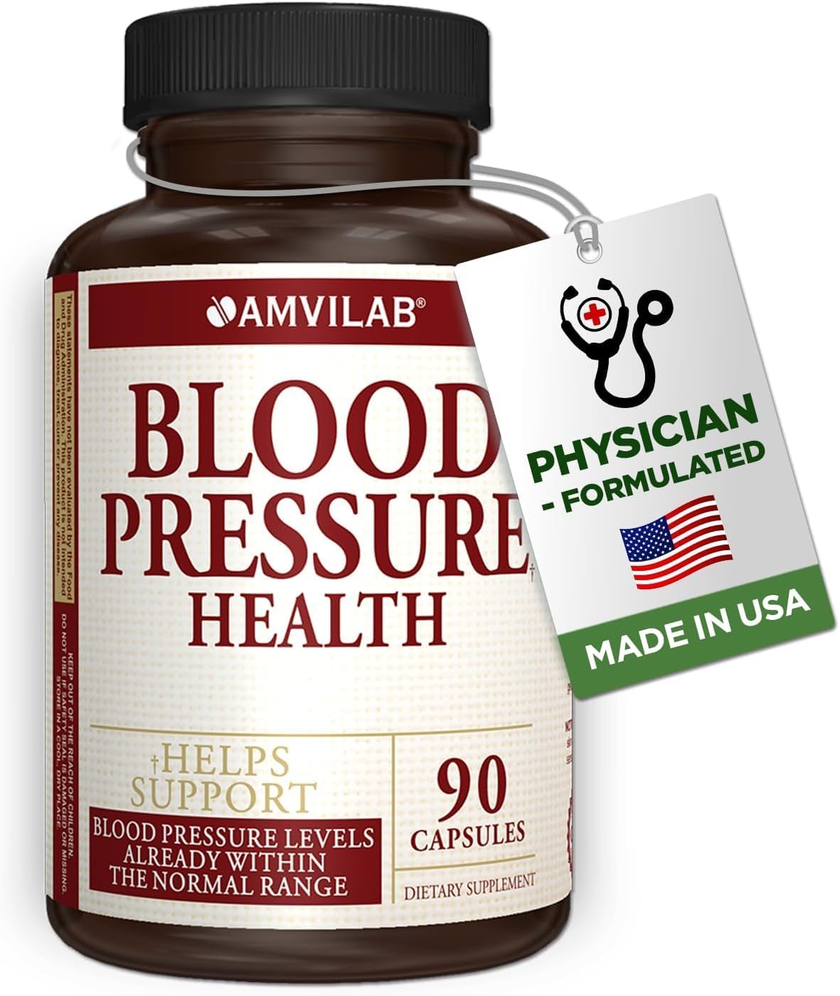 AMVILAB Blood Pressure Health – Support for Normal Blood Pressure Levels – 90 Capsules - görsel 6