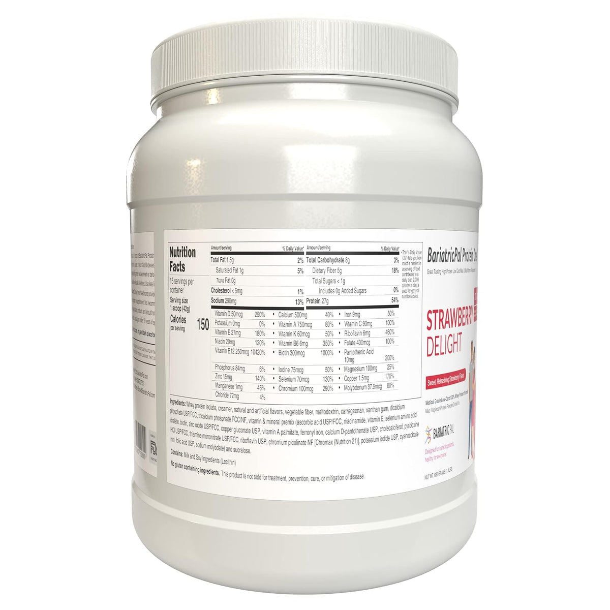 Protein ONE Complete Meal Replacement with Multivitamin, Calcium & Iron - Strawberry Delight (15 Serving Tub) - görsel 3