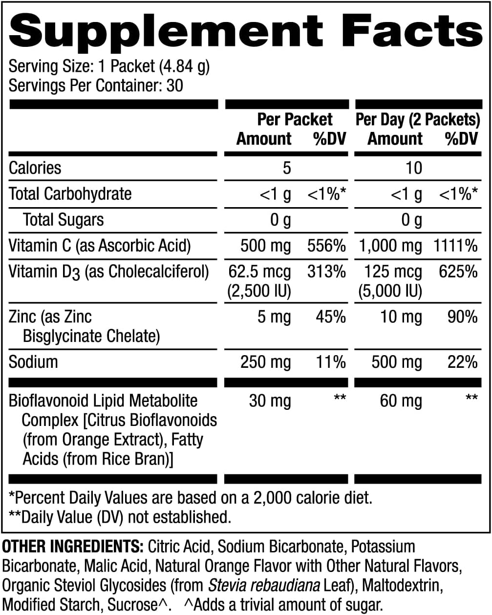 Dr. Mercola Vitamin C-PAK - Daily Immune Support - Contains Vitamin C, Vitamin D3, and Zinc - Fast-Acting Antioxidant Powder - Fizzy Drink Mix - 30 Packets - görsel 3