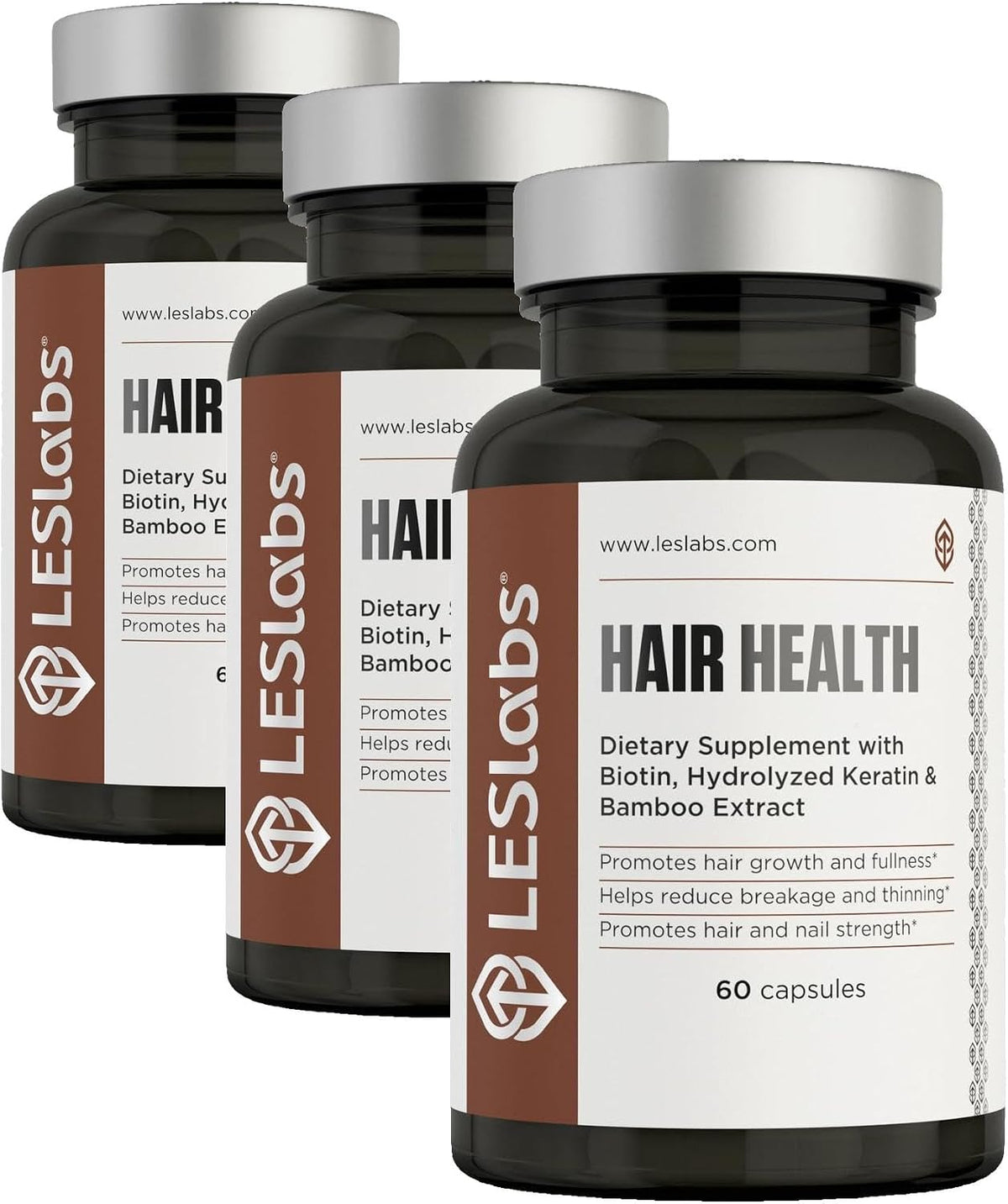 LES Labs Hair Health – Hair Growth & Nail Supplement with Keratin, Biotin, Pumpkin Seed & MSM – 60 Capsules - görsel 6