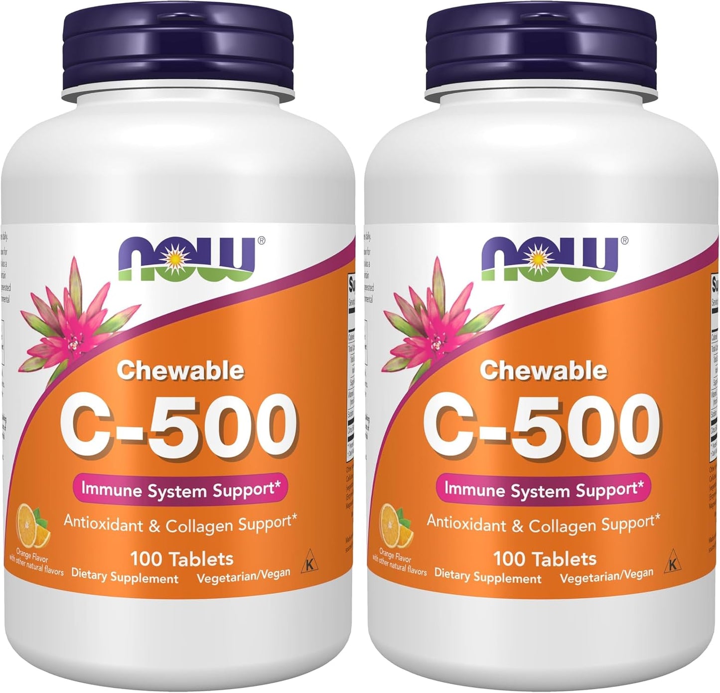 NOW Foods Vitamin C-500 Chewable Lozenges, Orange Juice Flavour, 100 Count - görsel 9