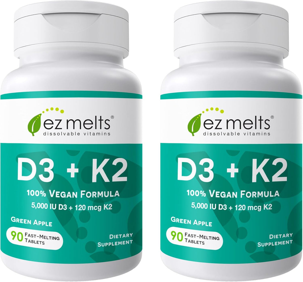 EZ Melts Vitamin D3 5,000 IU - Dissolvable Tablets, Vegan, Non-GMO - Green Apple - görsel 10
