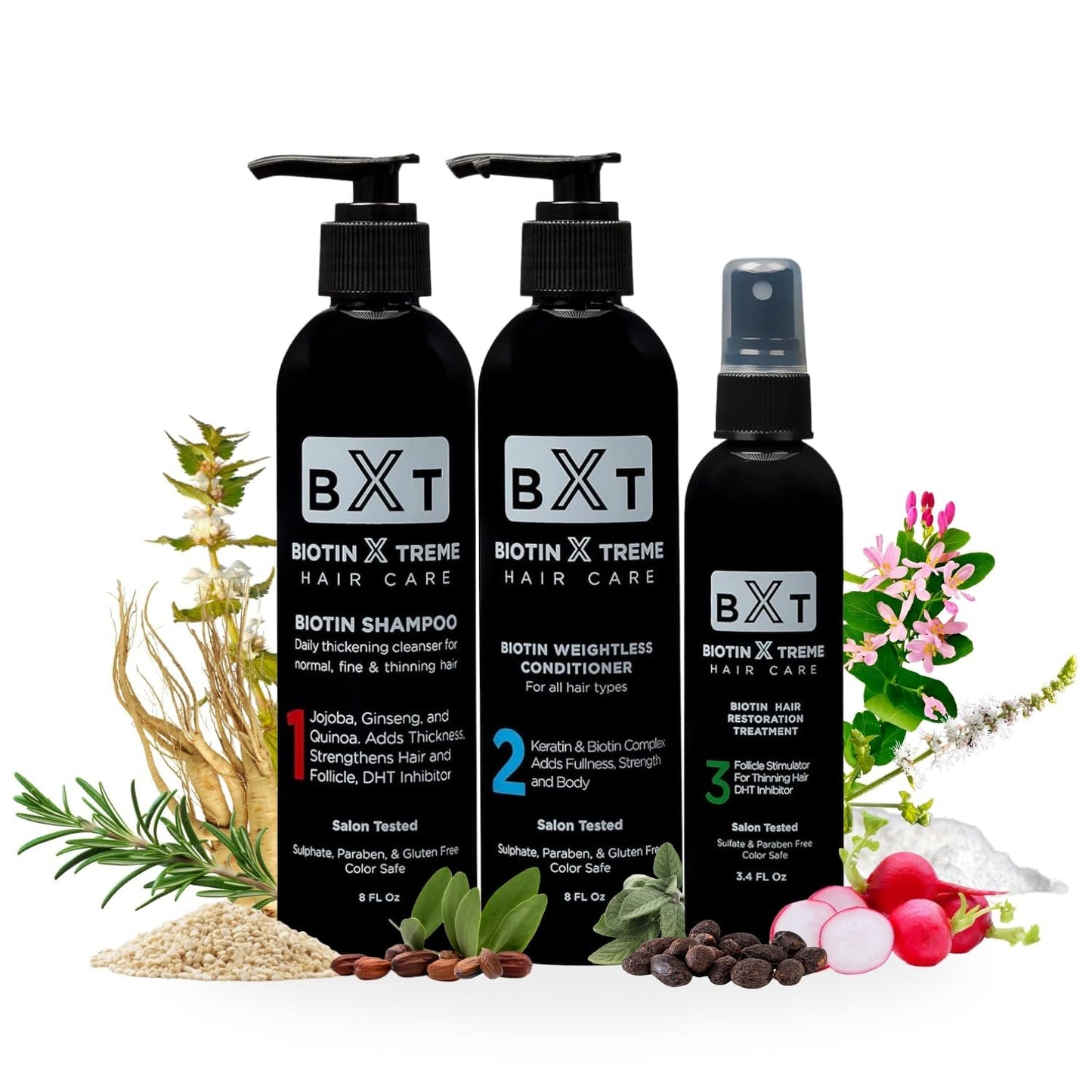 Biotin X Treme Hair Growth Bundle: Natural Shampoo & Hair Restoration Spray - görsel 4