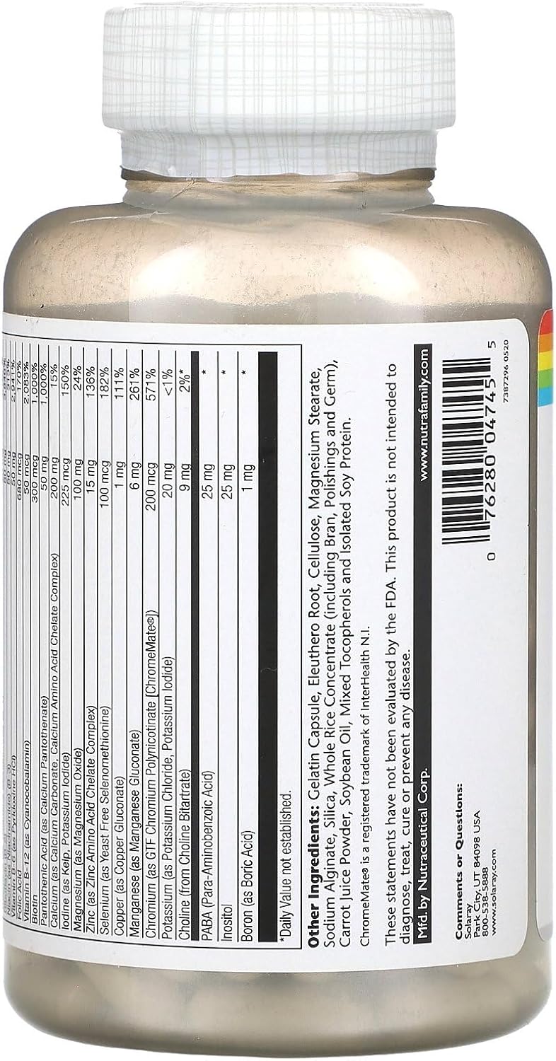 Solaray Twice Daily Iron-Free Multivitamin - 120 Capsules - görsel 3