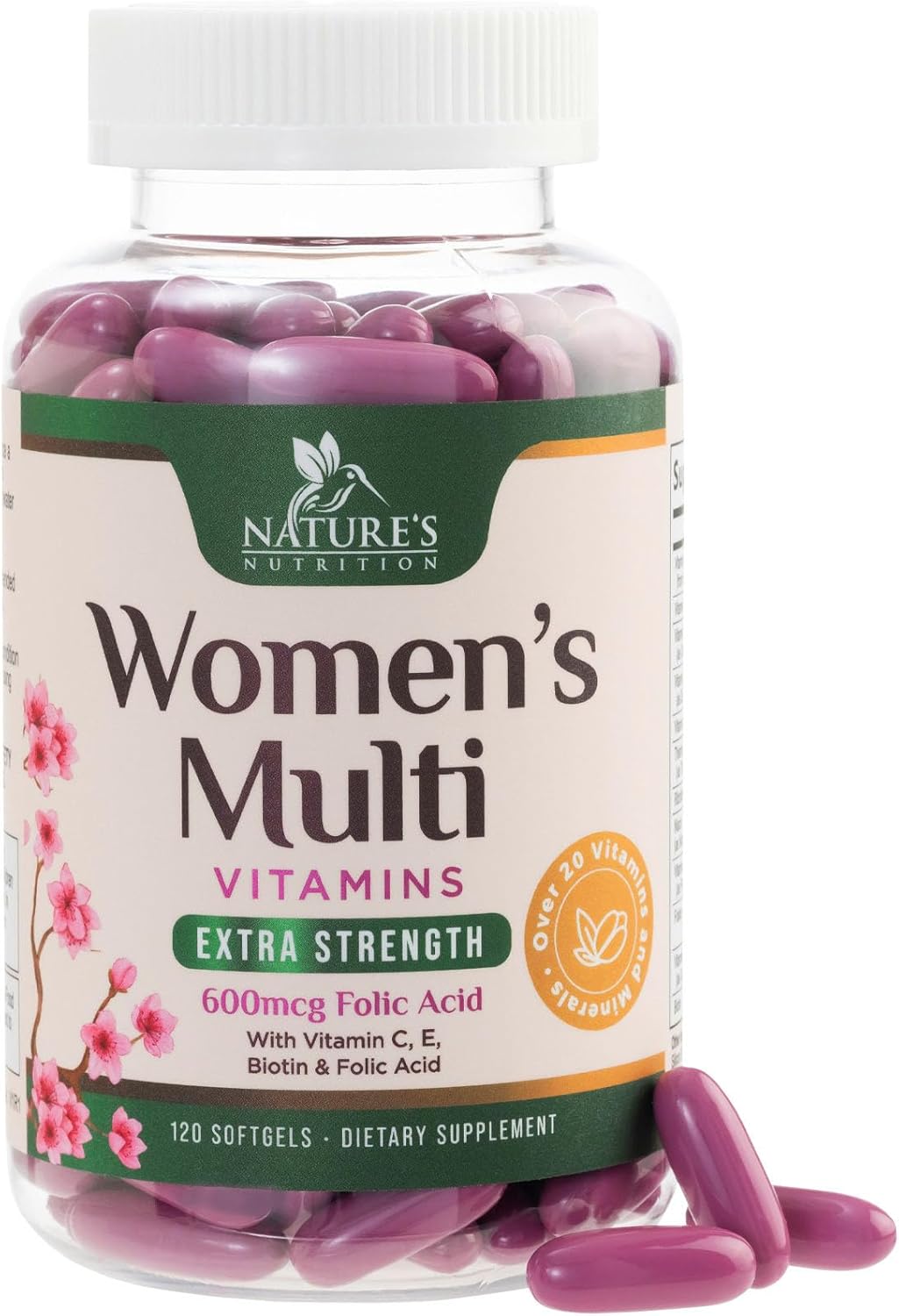 Multivitamin for Women - Complete Daily Women's Multivitamin with Calcium, Folic Acid, Vitamin A, C, D, E, and B Vitamins, Zinc and Iron - Vitamins for Bone, Energy & Immune Support - 60 Softgels - görsel 10