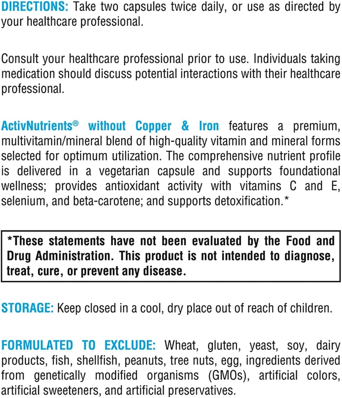 XYMOGEN ActivNutrients Without Copper & Iron - Multimineral Formula, 120 Capsules - görsel 7