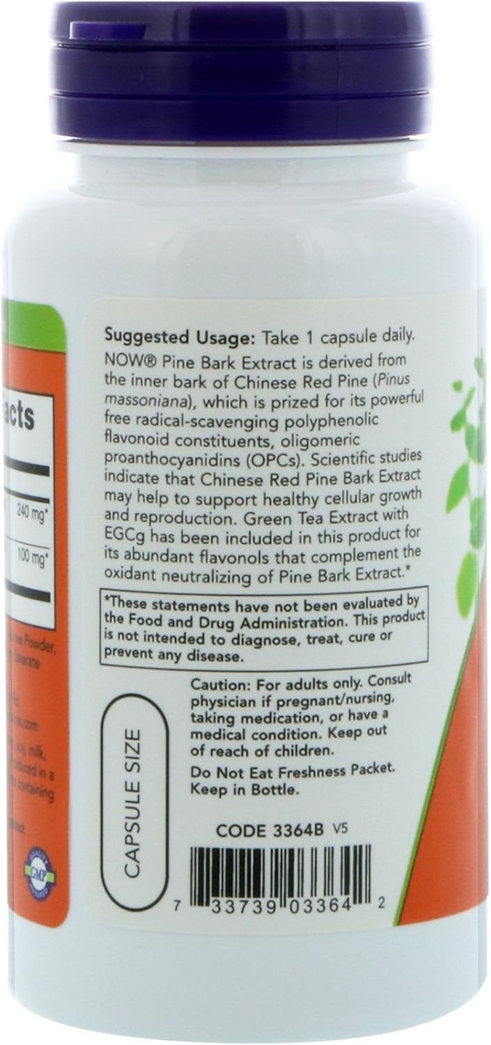 Pine Bark Extract 240 mg - 90 Vegetarian Capsules by NOW - görsel 2