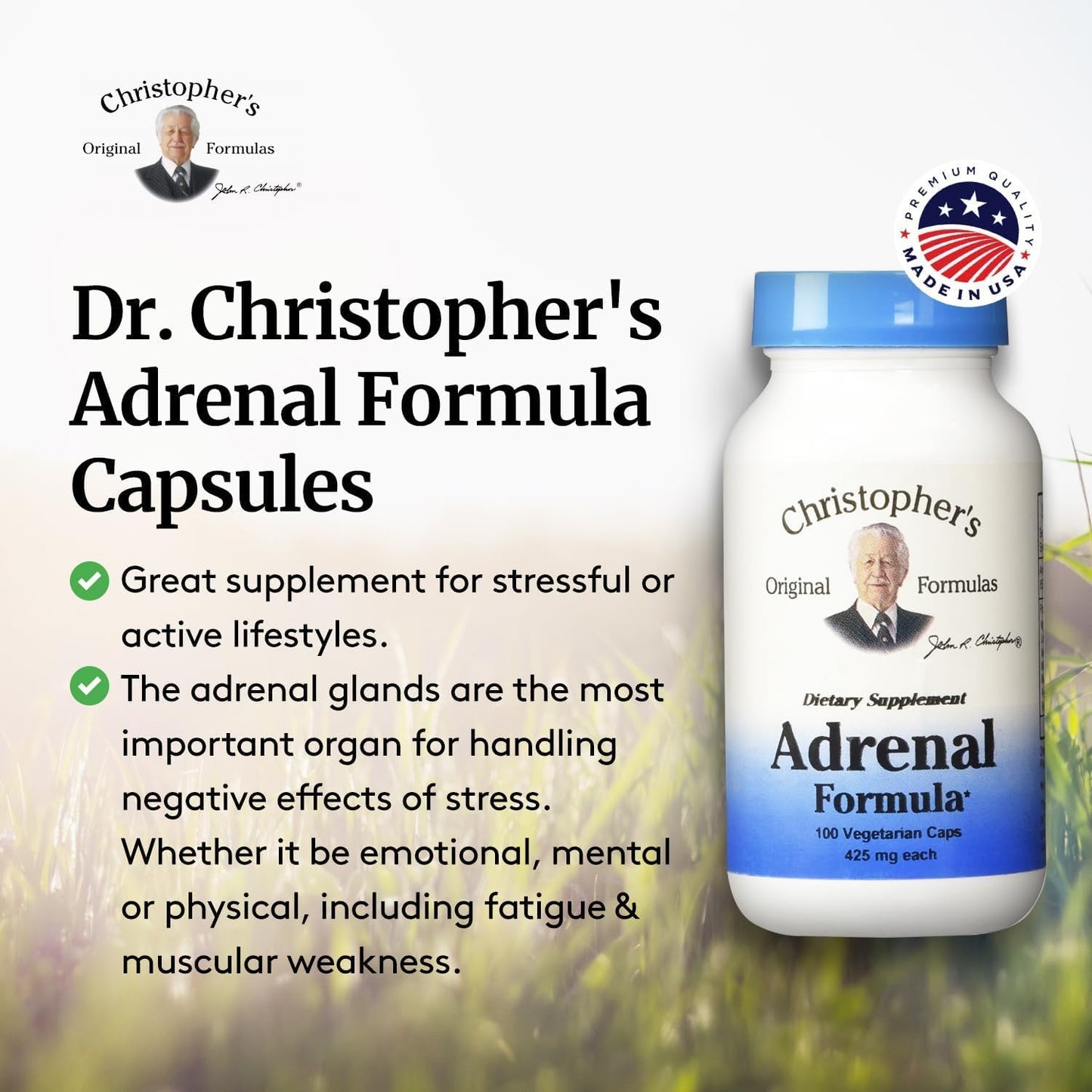 Christopher's Original Formulae Adrenal Formula for Stress Support - Natural Cortisol Manager - 100 Capsules - görsel 5