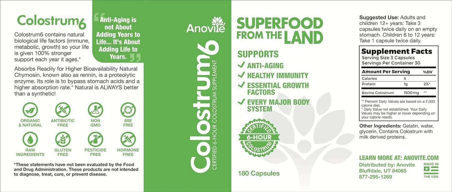Anovite Colostrum6 Capsules 180 Capsules (2-Pack) - görsel 2