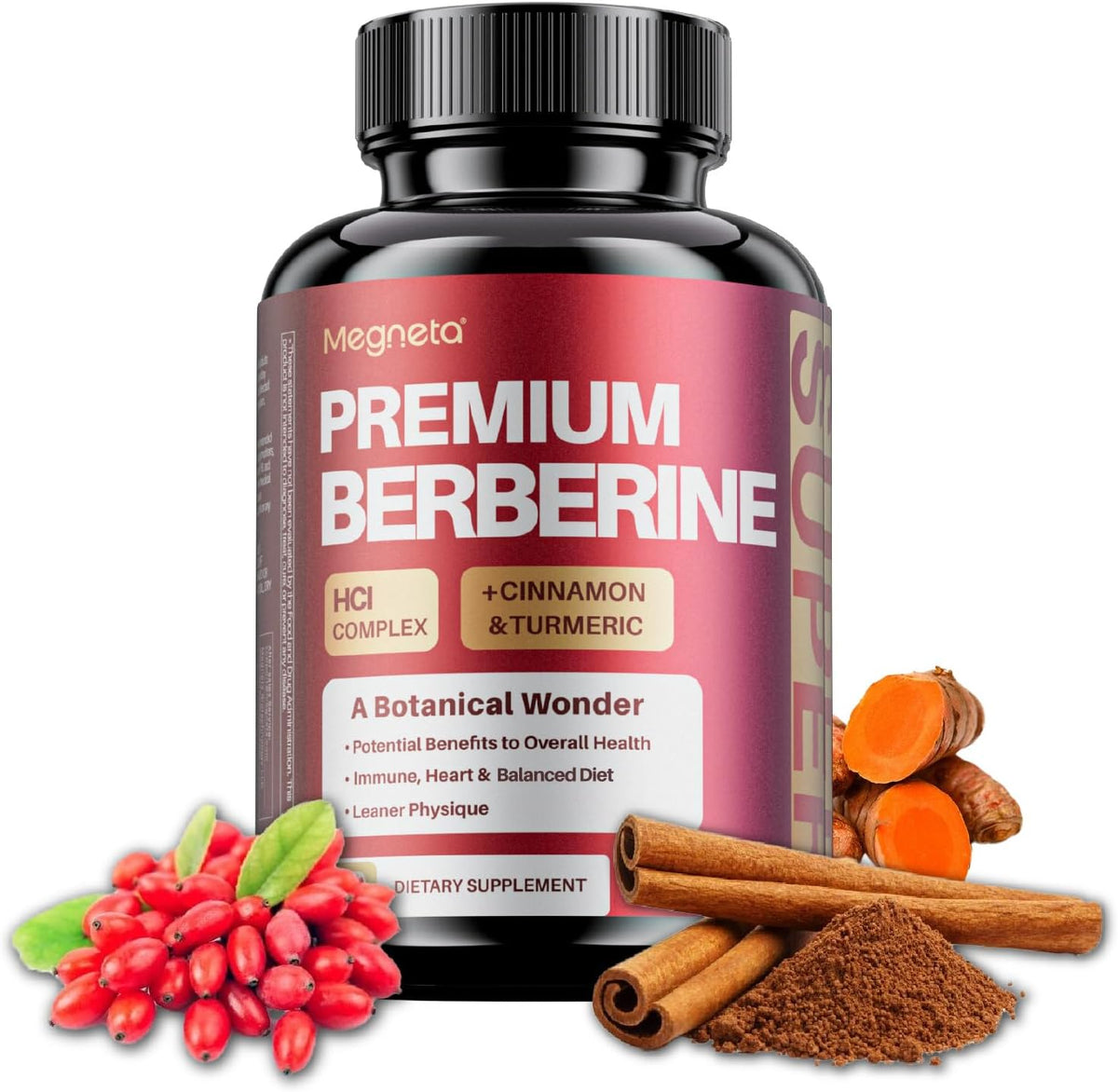 Premium Berberine HCl Complex with Cinnamon and Turmeric - (120 Capsules) - görsel 4