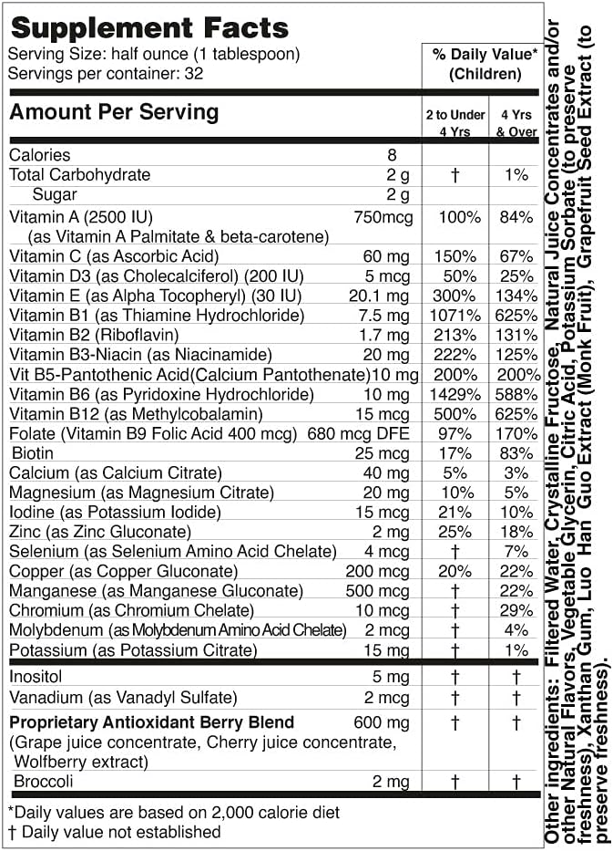 Life Solutions Children's Vitamins Multivitamin - Liquid Vitamin & Minerals - Complete Children Vitamins - Essential Liquid Minerals for Kids 16 fl oz - görsel 8
