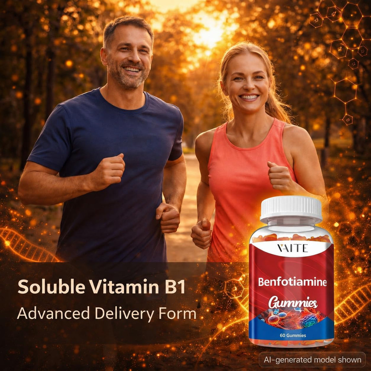 Benfotiamine 320mg Gummies with 45mg L-Leucine Supplement: Essential Vitamin B1 Complex for Men and Women, Non-GMO, Vegan & Gluten-free - Supports Metabolism, Energy & Nervous System Health - görsel 6