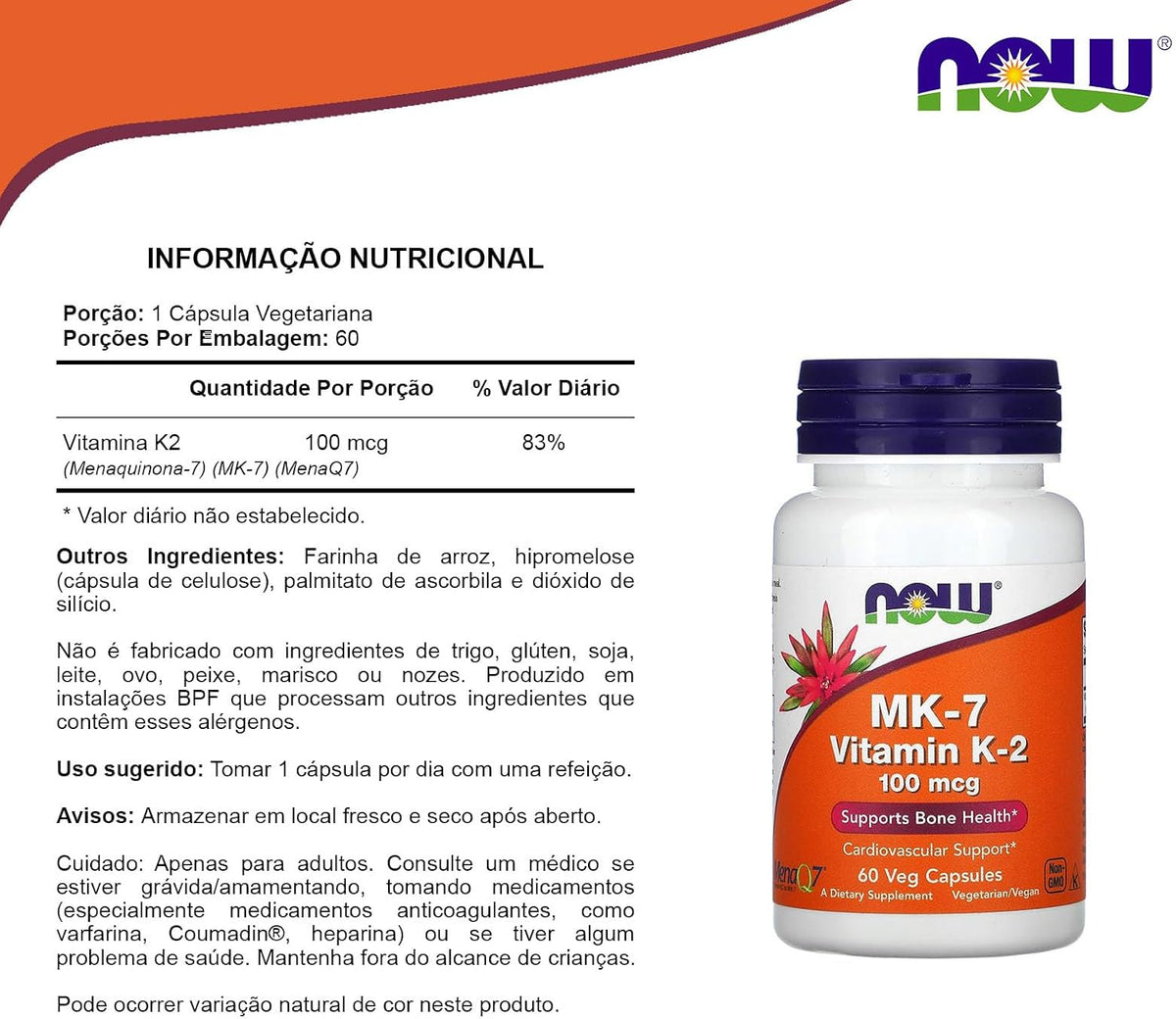 Now Foods Vitamin K-2 (MK7) Vegan Capsules, 100 mcg, 60 Capsules, Pack of 2 - görsel 4