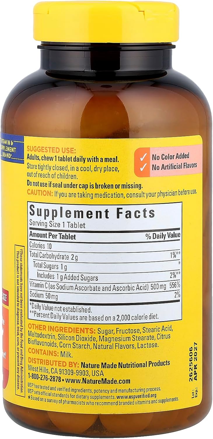 Nature Made Chewable Vitamin C 500 mg Tablets, Orange Flavour, 450 Count (Pack of 3) - görsel 2