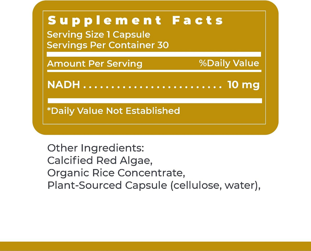 Premier Research Labs NADH - Nicotinamide Adenine Dinucleotide Food Supplement, 10 mg, 30 Vegetarian Capsules - görsel 6