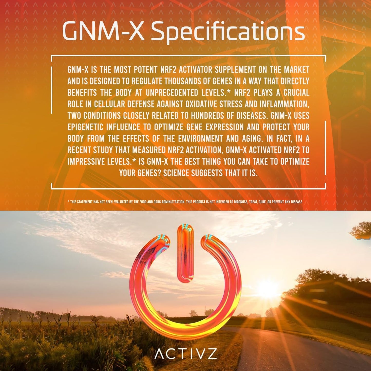ACTIVZ GNM-X - Nrf2 Activator for Genetic Cellular Defence and Enhanced Wellbeing - Supports Healthy Ageing and Epigenetic Health - 30 Capsules - görsel 6