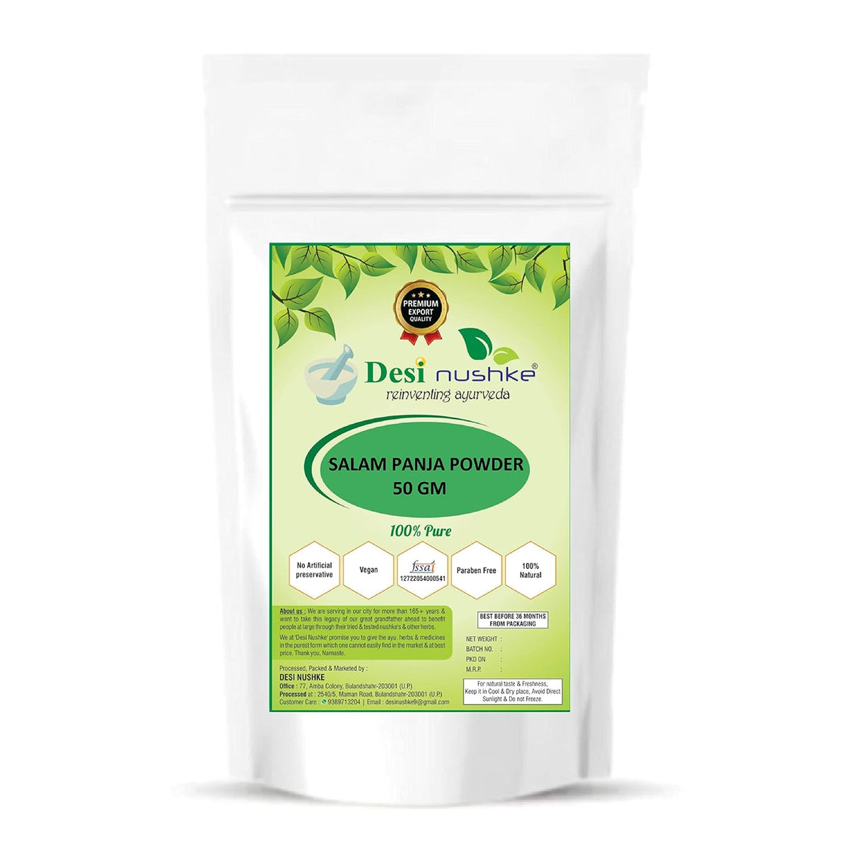 Desi Nushke Salam Panja Powder - Organic Salab Panja (Dactylorhiza Hatagirea) - 50g - Male Health Tonic - görsel 3