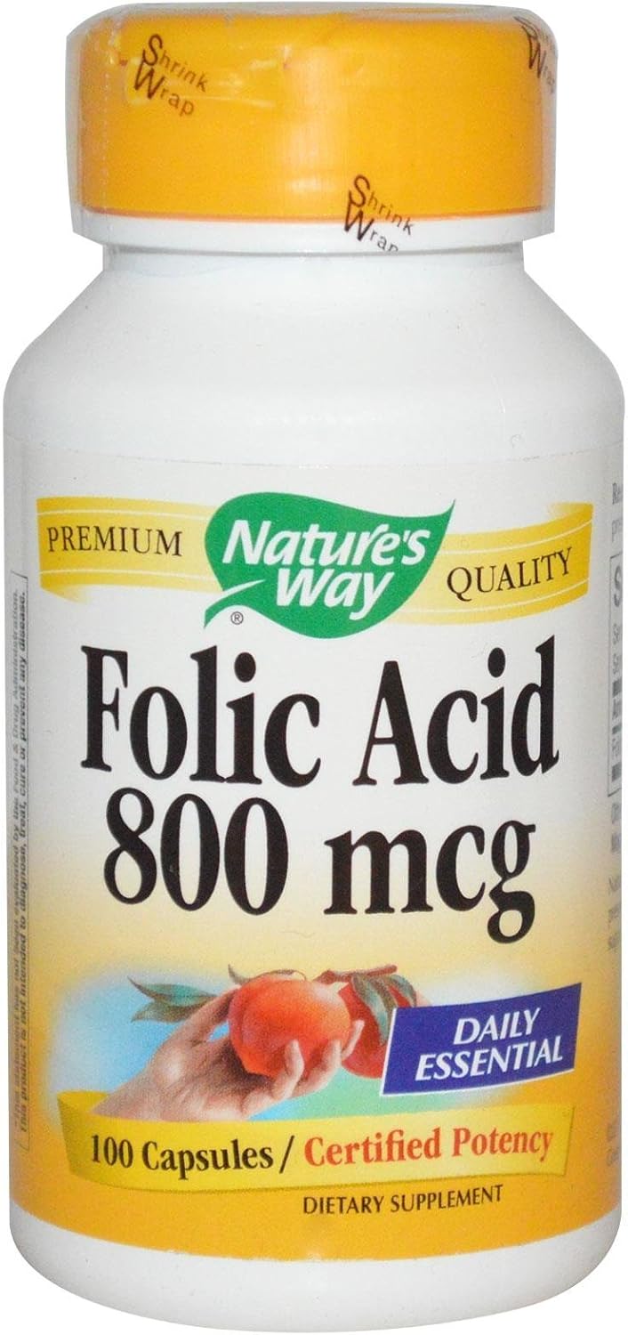 Nature's Way Folic Acid 800 µg - 100 Capsules (2-Pack) - görsel 1