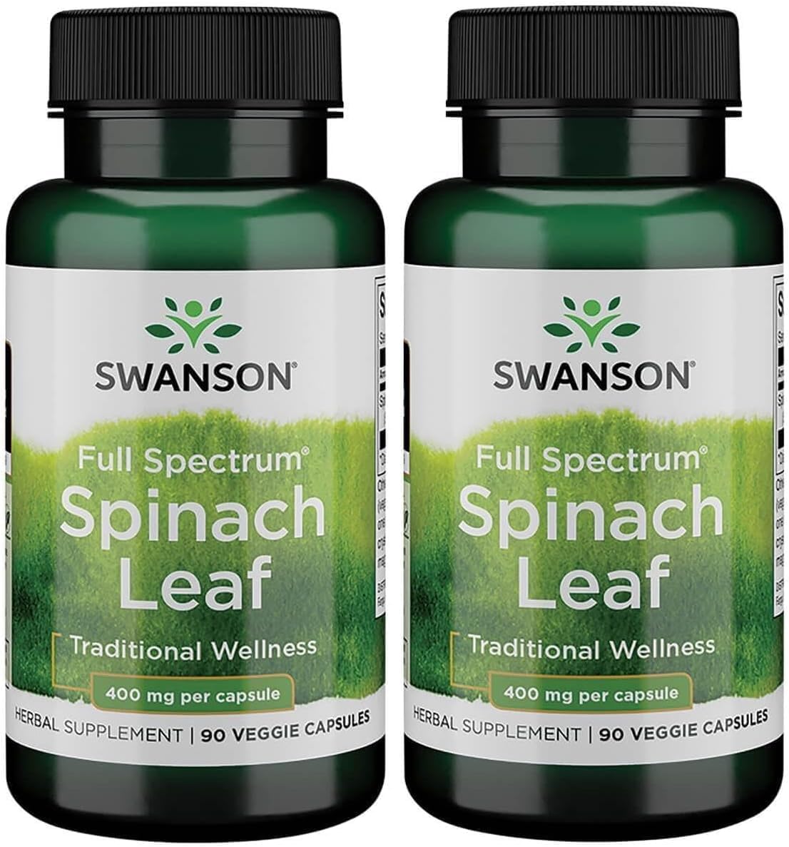 Swanson Full Spectrum Spinach Leaf 400 mg 90 Veg Capsules - görsel 8
