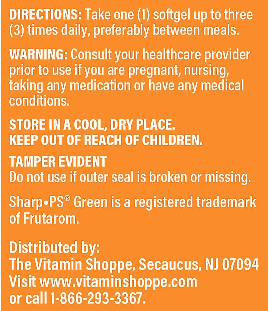 The Vitamin Shoppe Sunflower Phosphatidylserine 100 mg (30 Softgels) - görsel 3