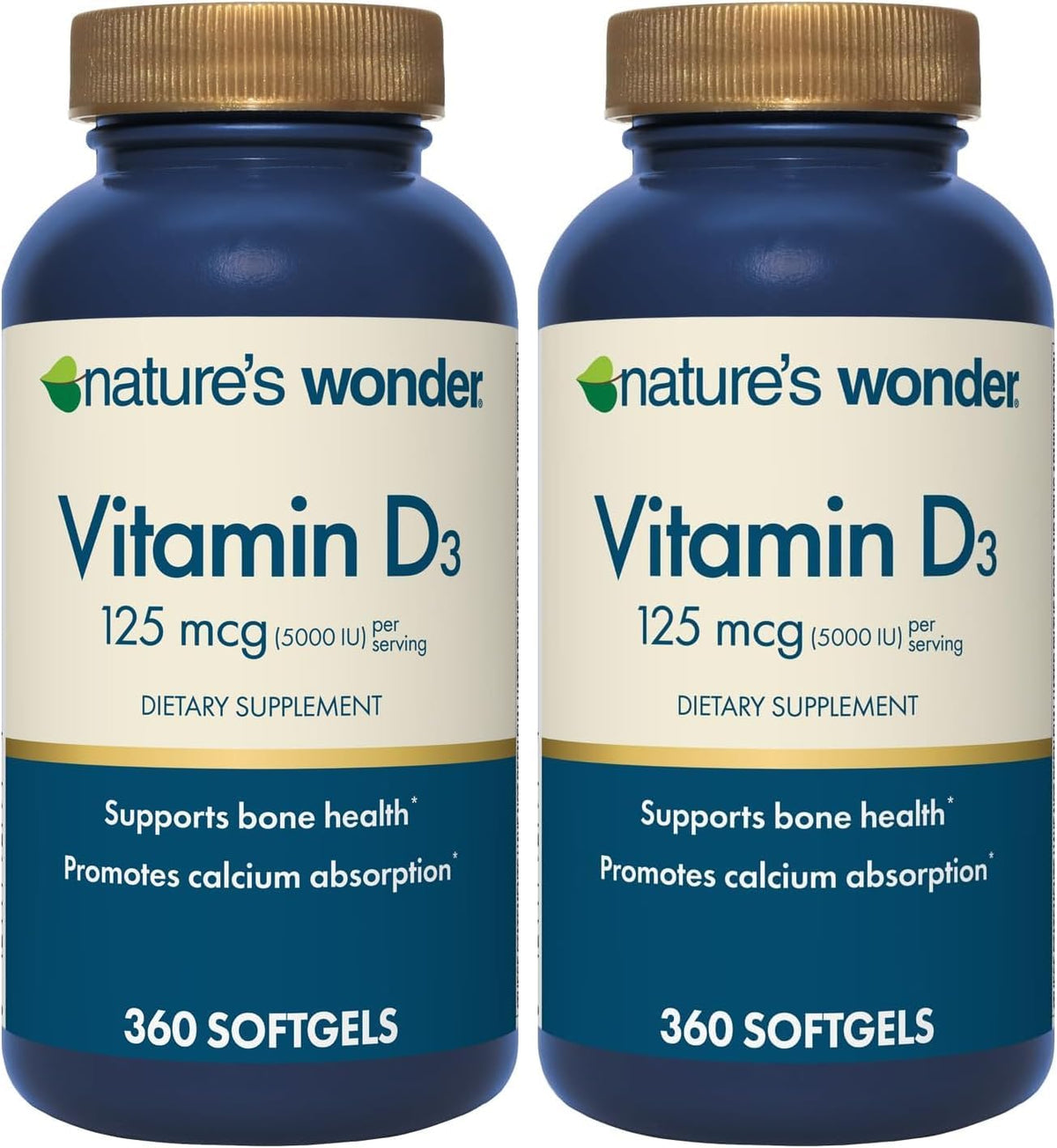 Nature's Wonder Vitamin D3 5000iu (125mcg) High Potency, Food Supplement to Support Bone Health and Immune System, Gluten-free, 360 Soft gel capsules, 1 Year Supply - görsel 10