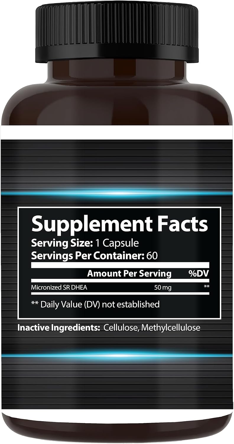 DHEA 50mg – 60 Capsules: Supports Energy Levels & Healthy Ageing for Men and Women - görsel 2