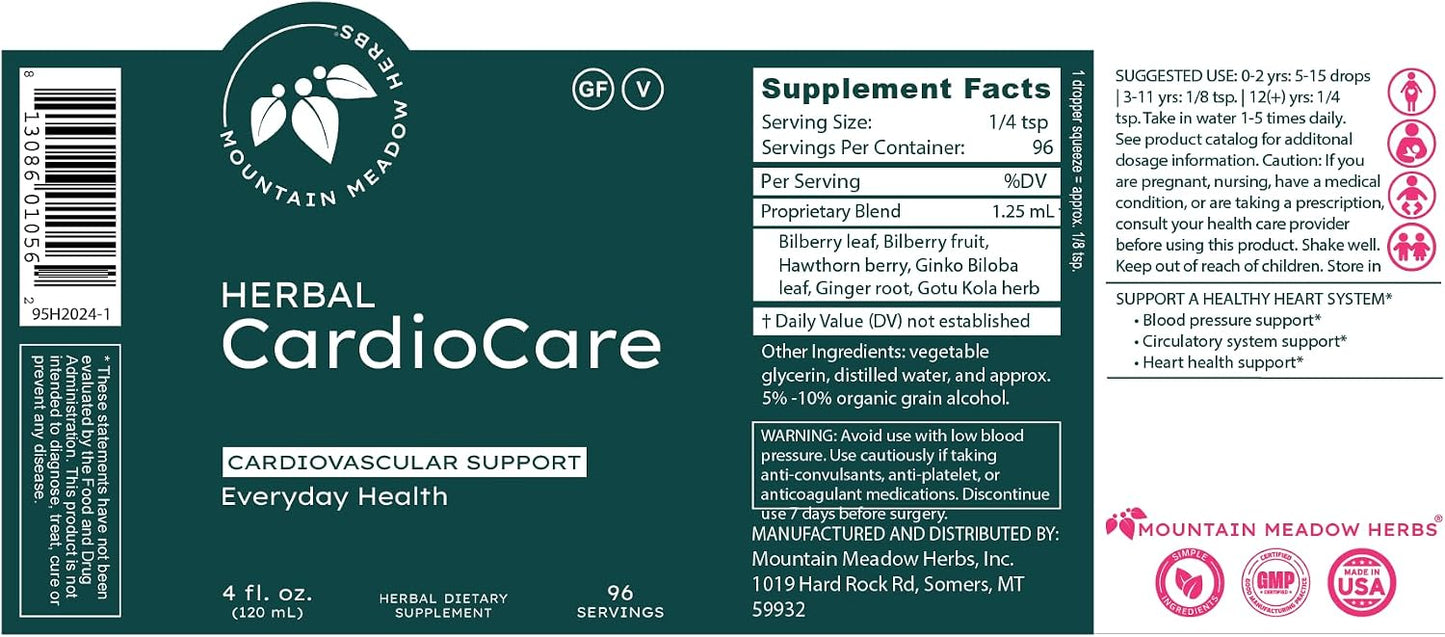 Mountain Meadow Herbs Herbal CardioCare - 120 ml - Cardiovascular Support - görsel 7
