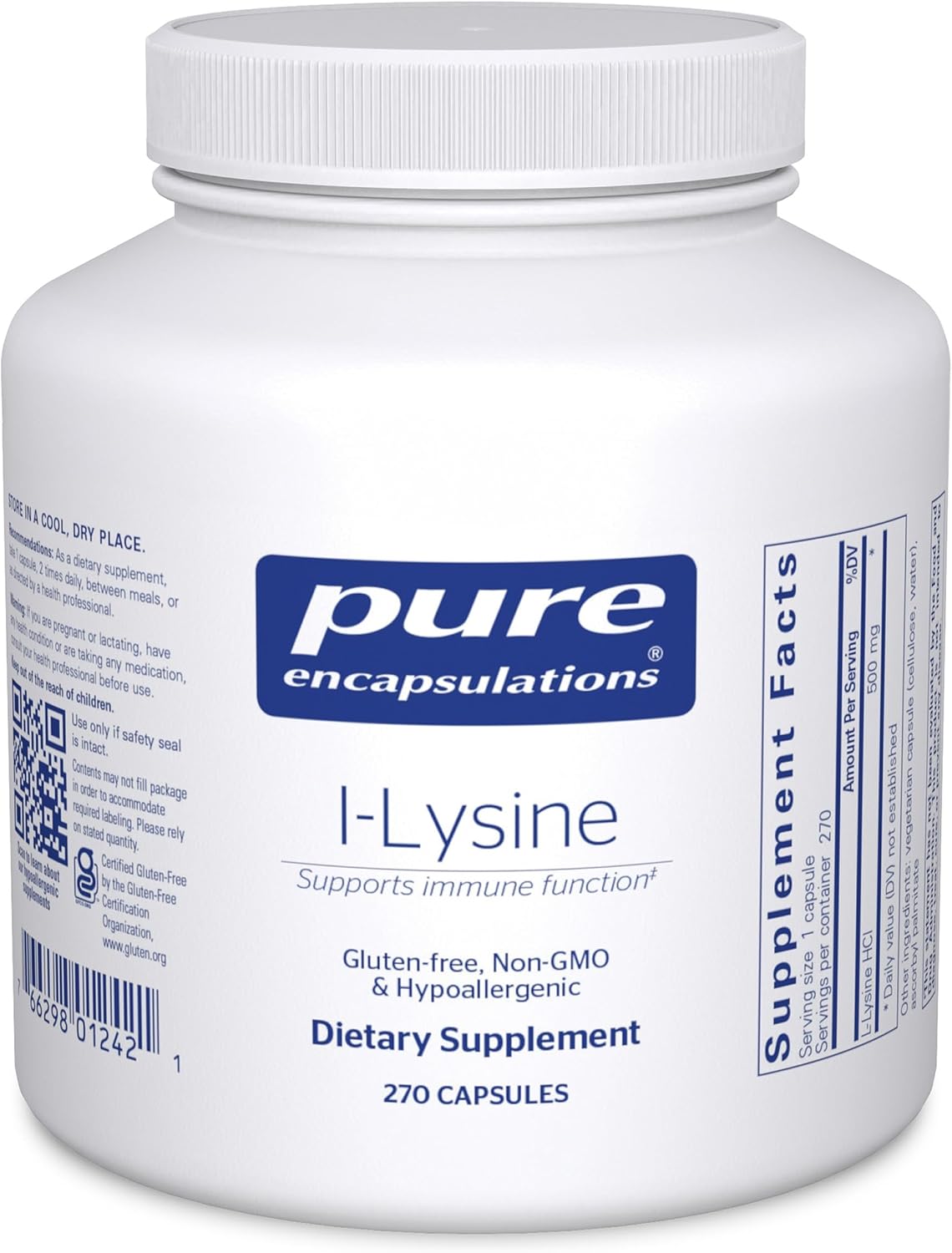 Pure Encapsulations L-Lysine - Essential Amino Acid Supplement to Support Normal Collagen Formation - 90 Capsules - görsel 8