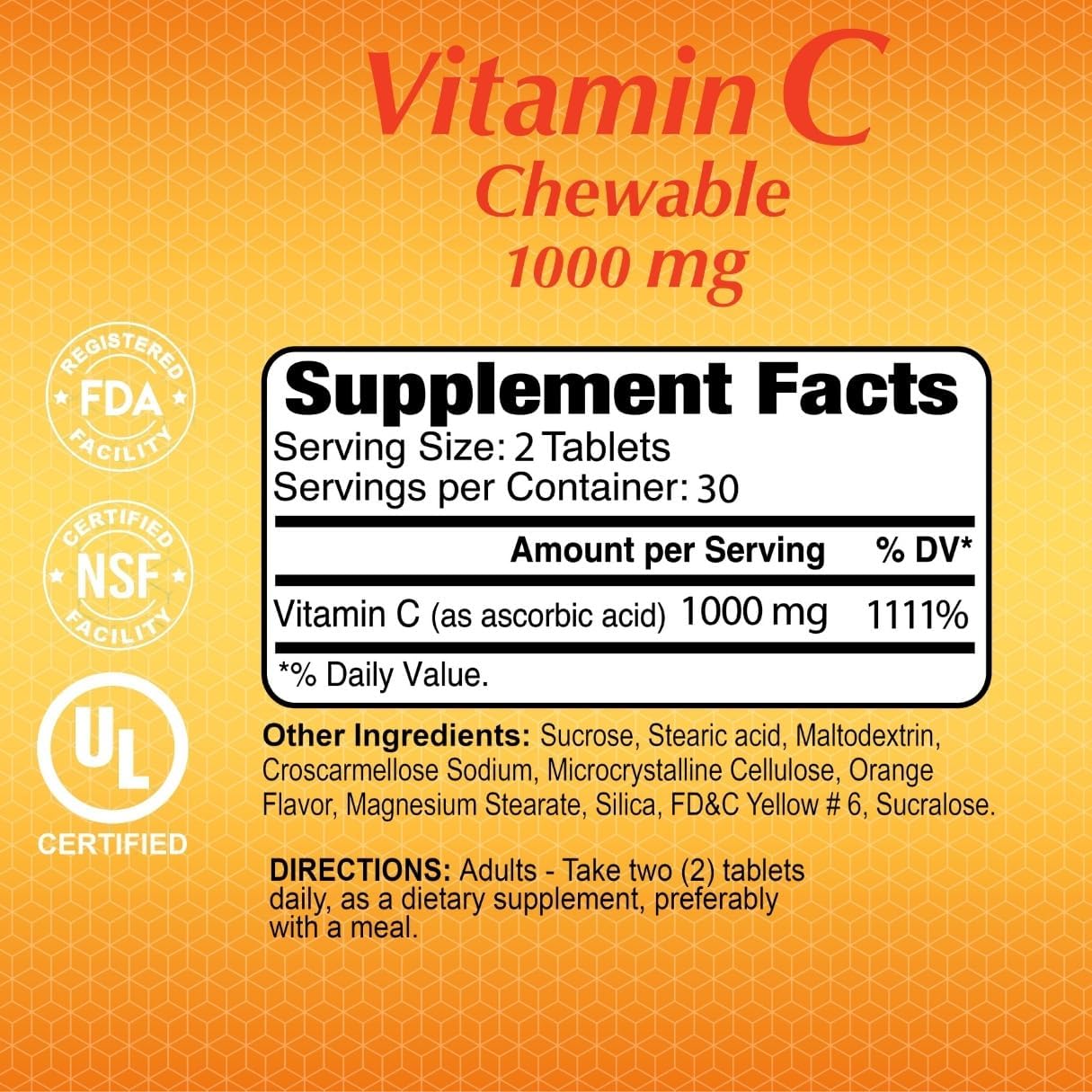 ALFA VITAMINS Vitamin C Chewables 1000mg – Easy to Chew Tablets – Powerful Antioxidant – Immune Support – 60 Tablets - görsel 4