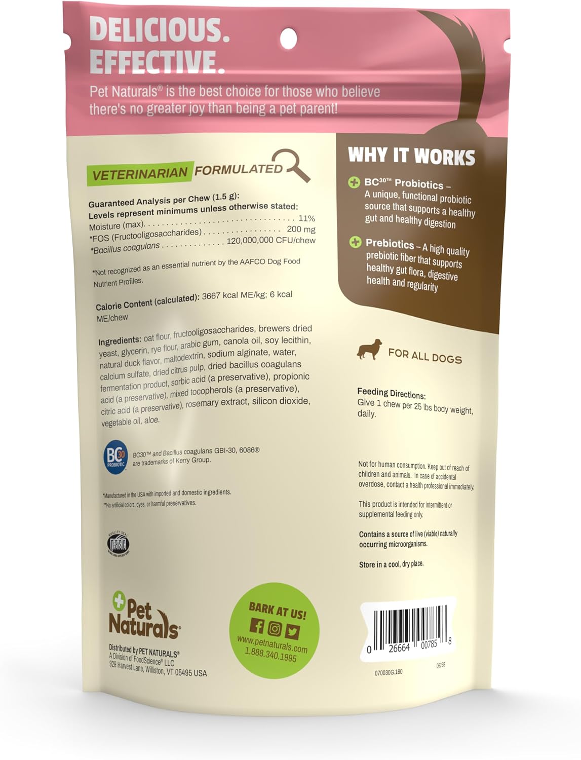 Pet Naturals Probiotics for Dogs – 320 Soft Chews, Digestive & Gut Health Support with 120M CFUs + Prebiotics, Duck Flavour - görsel 9