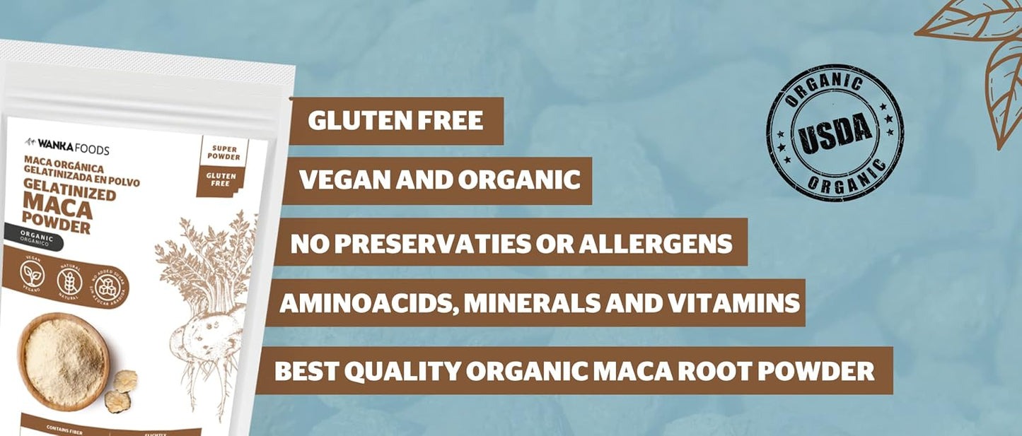 WANKA FOODS Organic Gelatinised Maca Powder, 8 oz (227 g) - görsel 7
