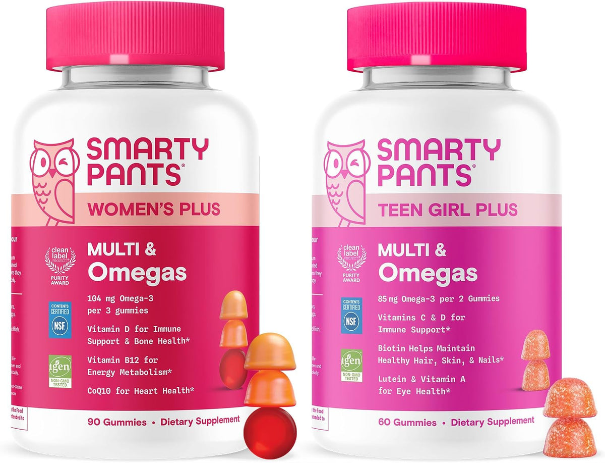 SmartyPants Teen Girl Multivitamin Gummies - Omega-3, Vitamin C, D3, B12, Biotin - 60 Gummies (30 Day Supply) - görsel 10