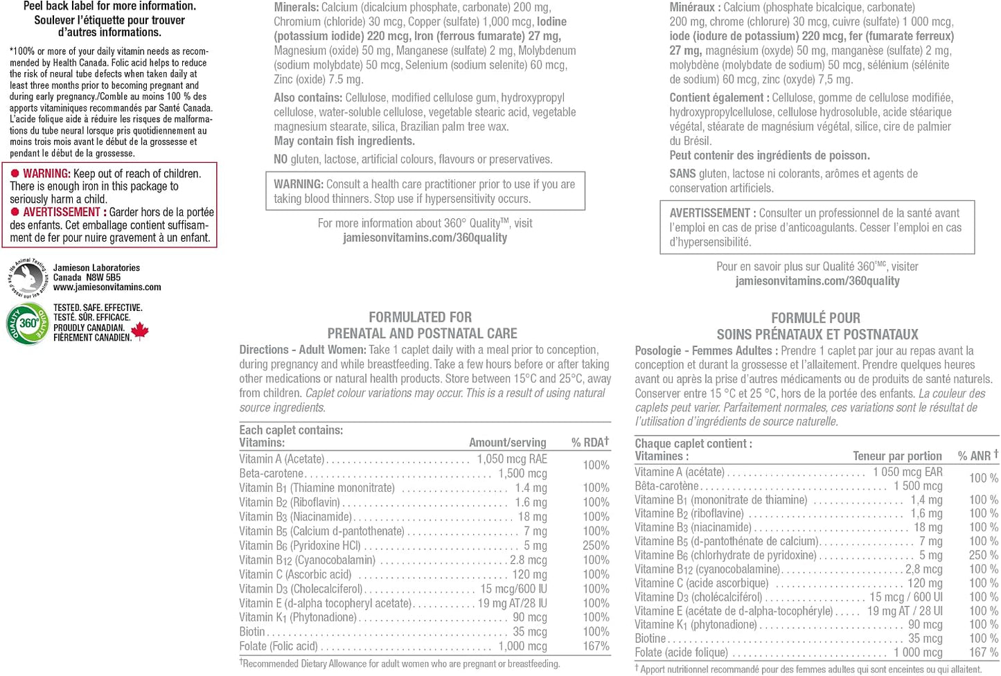 Jamieson Prenatal Multivitamin 100 Caplets - görsel 5