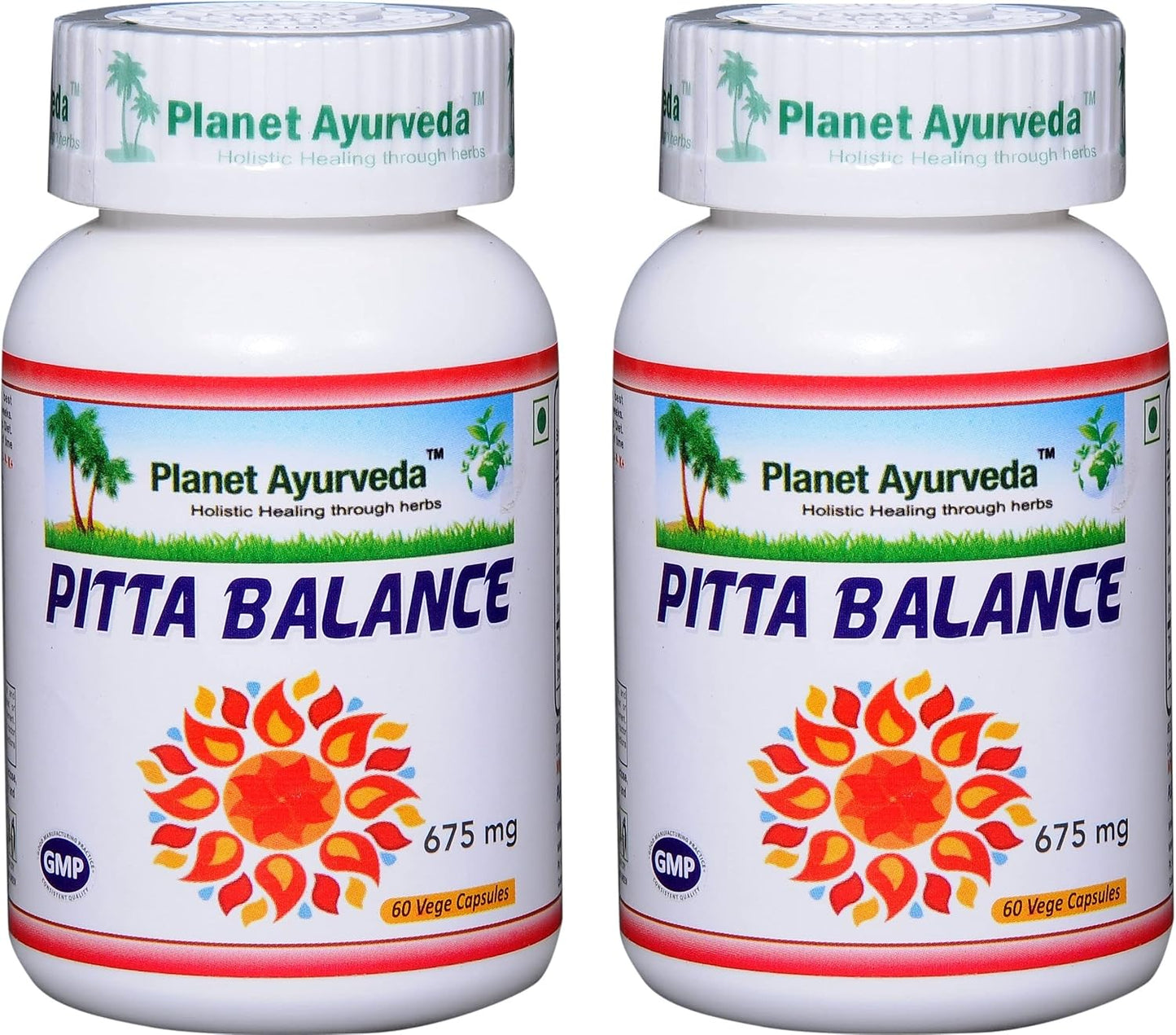 Planet Ayurveda Pitta Balance – 500mg Vegetable Capsules (2 Bottles) - görsel 1