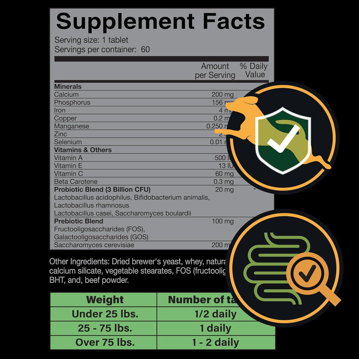 Army Soldier Owned Dog Probiotics for Yeast, Itchy Skin & Itchy Ears, Dog Allergy Support, Digestive Health, Occasional Diarrhoea & Immune Support, 3 Billion CFU, 60 Yummy Chewables - görsel 8