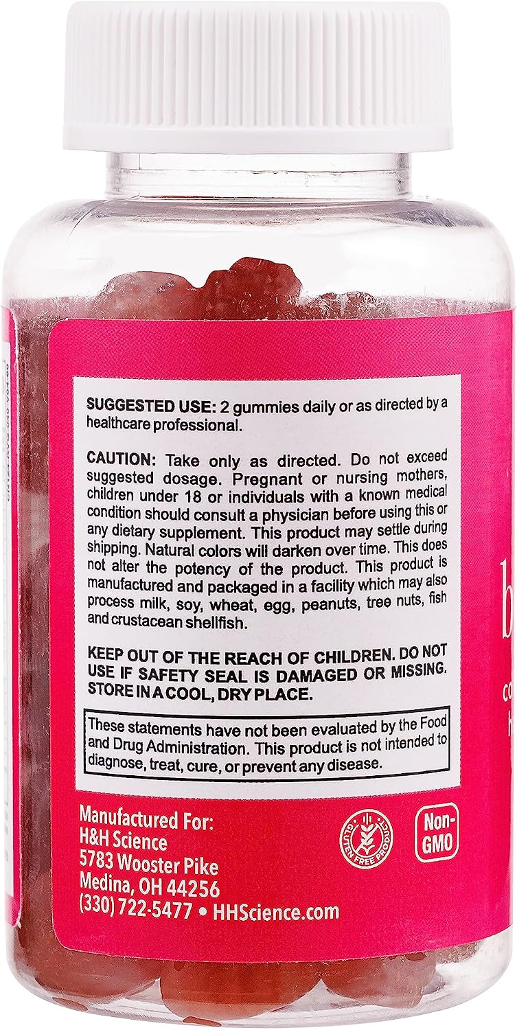 Beauty Bites Biotin Gummy Vitamins - Passion Fruit Flavoured Hair, Skin & Nails Gummies with 6000 mcg Biotin, Collagen, and Vitamins - görsel 9