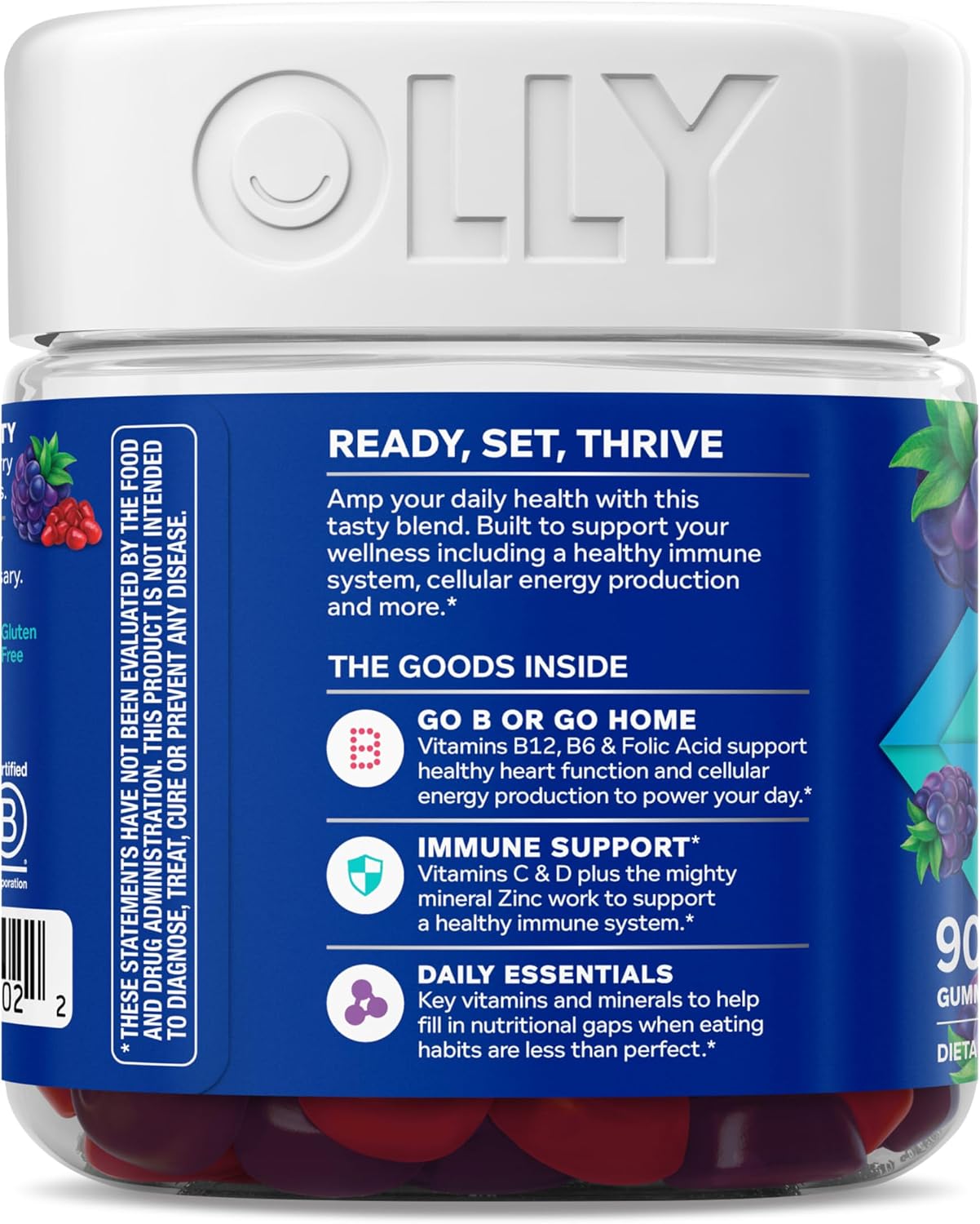 OLLY Men's Multivitamin Gummy – Blackberry Flavour, 90 Gummies (45-Day Supply) - görsel 10