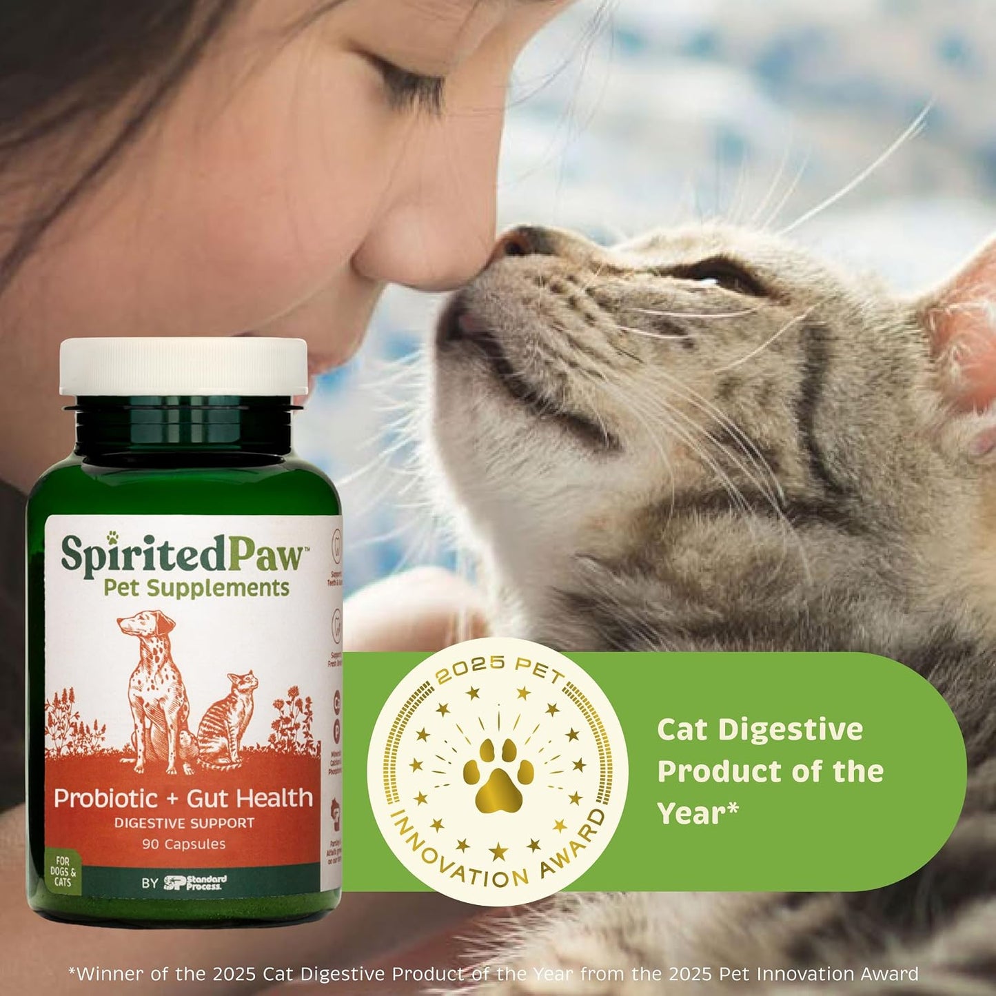Spirited Paw Probiotic + Gut Health - Digestive & Immune Support for Dogs & Cats - Prebiotic, Probiotic & Postbiotic Pet Care Blend with Organic Buckwheat & Chicory Root Fibre - 90 Capsules - görsel 8