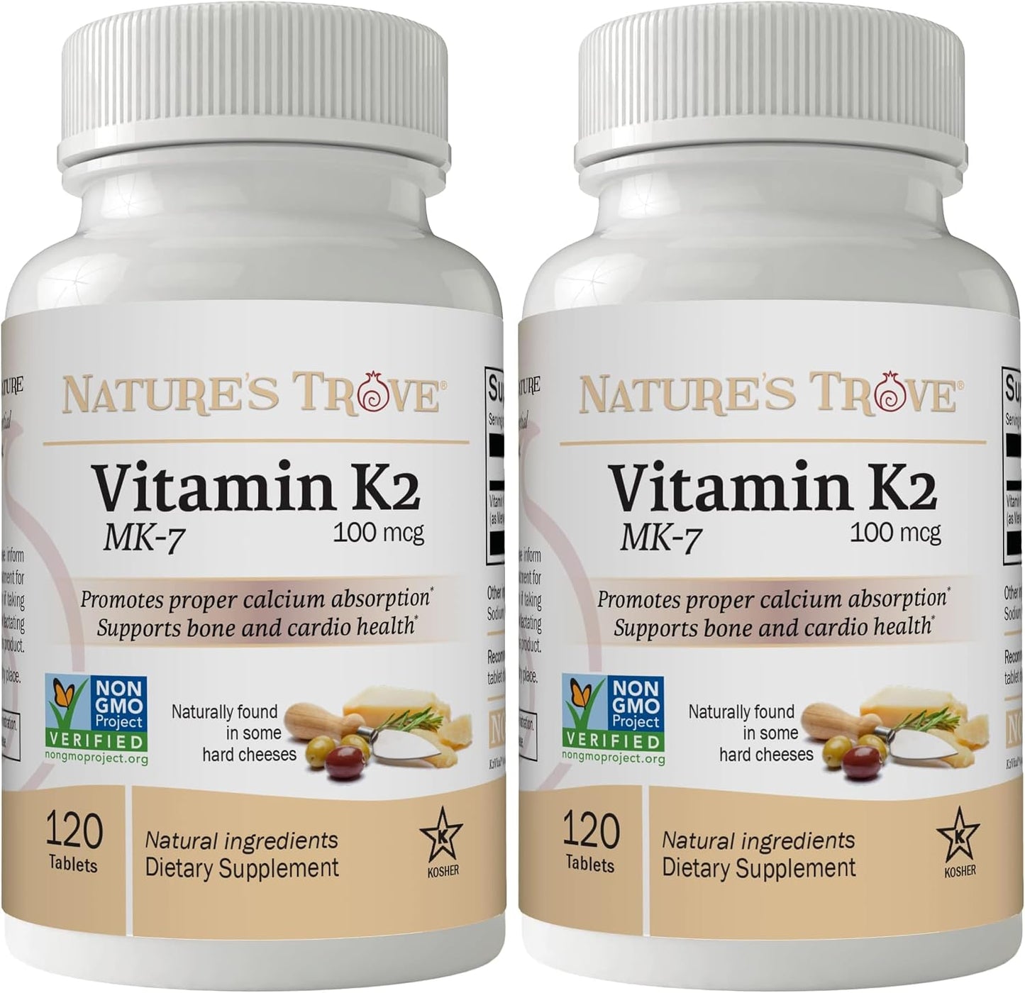 Nature's Trove Vitamin K2 MK7 Supplement, 100mcg, 120 Capsules, Vegan - görsel 3