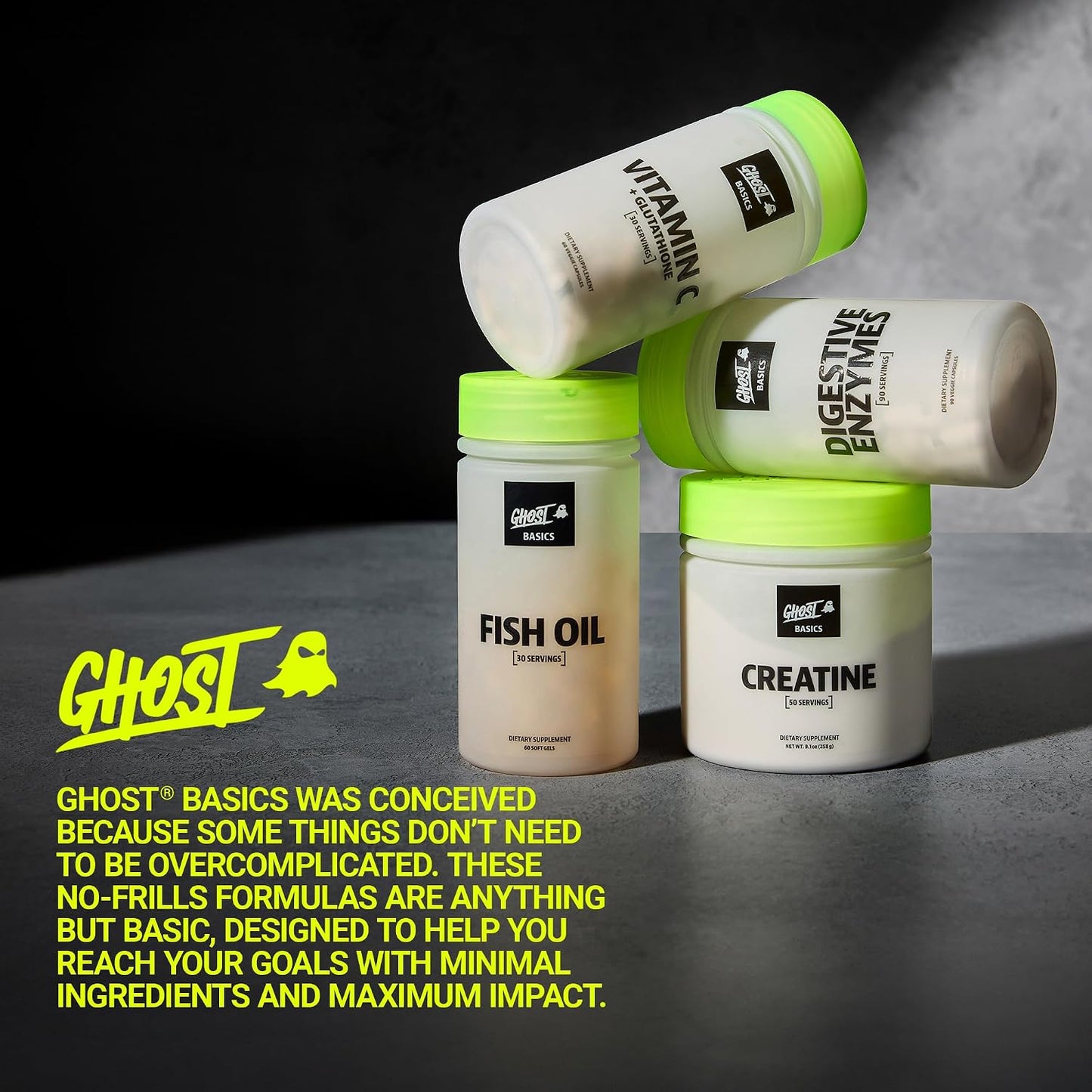 GHOST Basics Vitamin C + Glutathione – 60 Vegetable Capsules - görsel 6