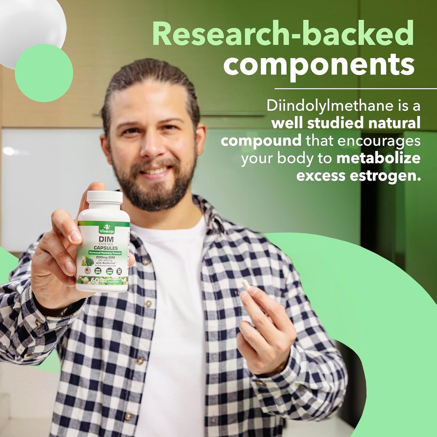 VITAMIZED DIM 200mg Supplement – Hormone Balance & Skin Health, 2-Month Supply - görsel 9