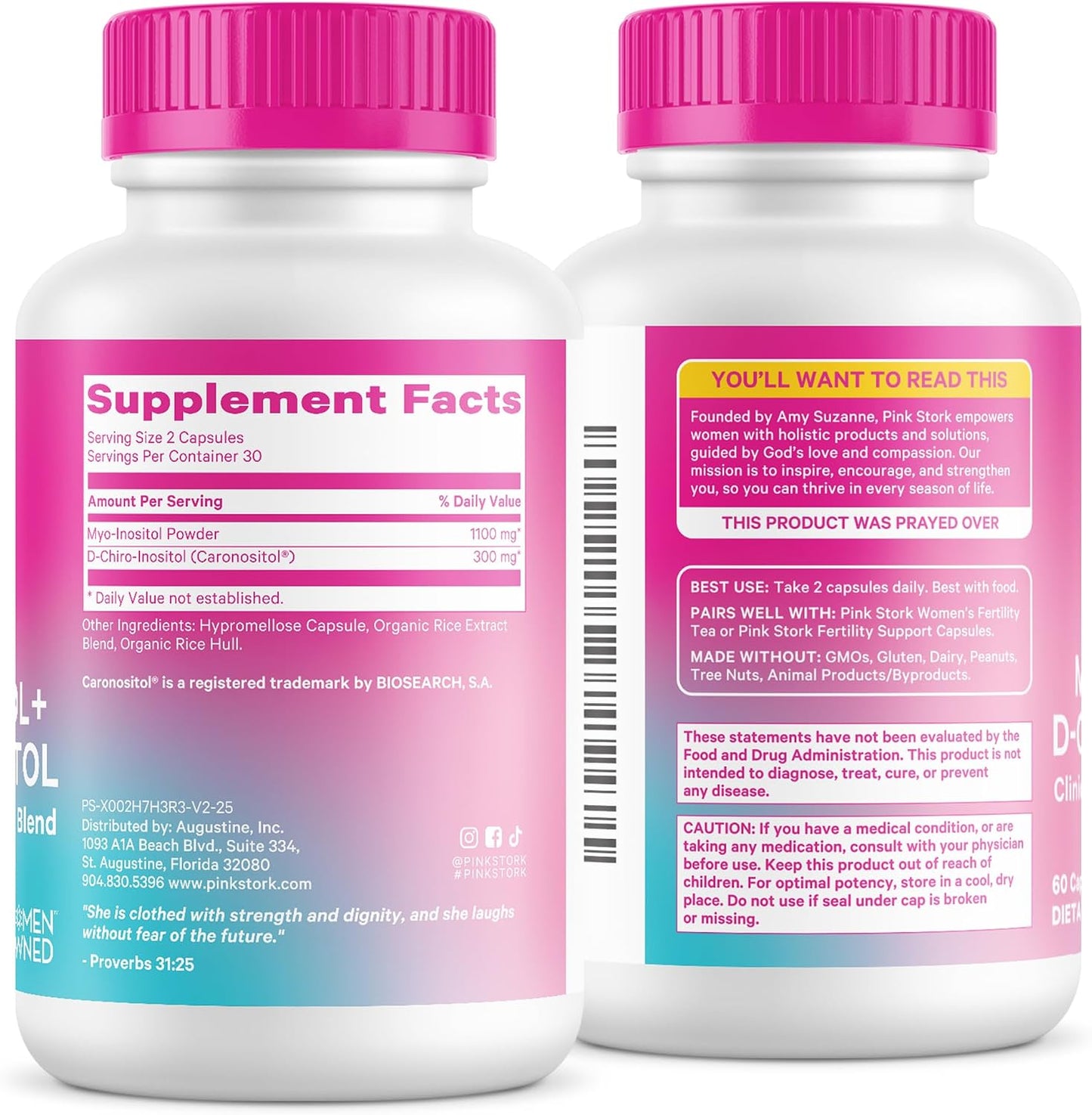 Pink Stork Myo-Inositol & D-Chiro Inositol Supplement – 3.6:1 Blend for Hormone Balance and Fertility Support – 60 Capsules - görsel 9
