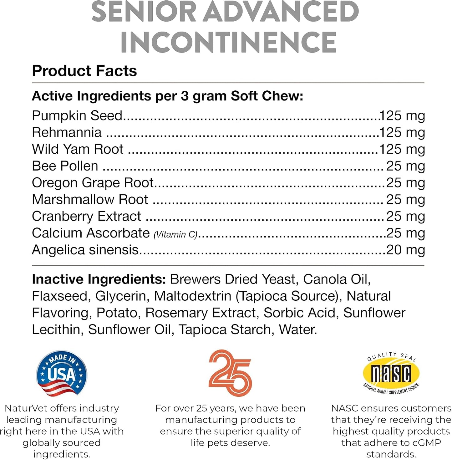 NaturVet Senior Advanced Incontinence Dog Supplement – Bladder Control Soft Chews for Senior Dogs - görsel 8