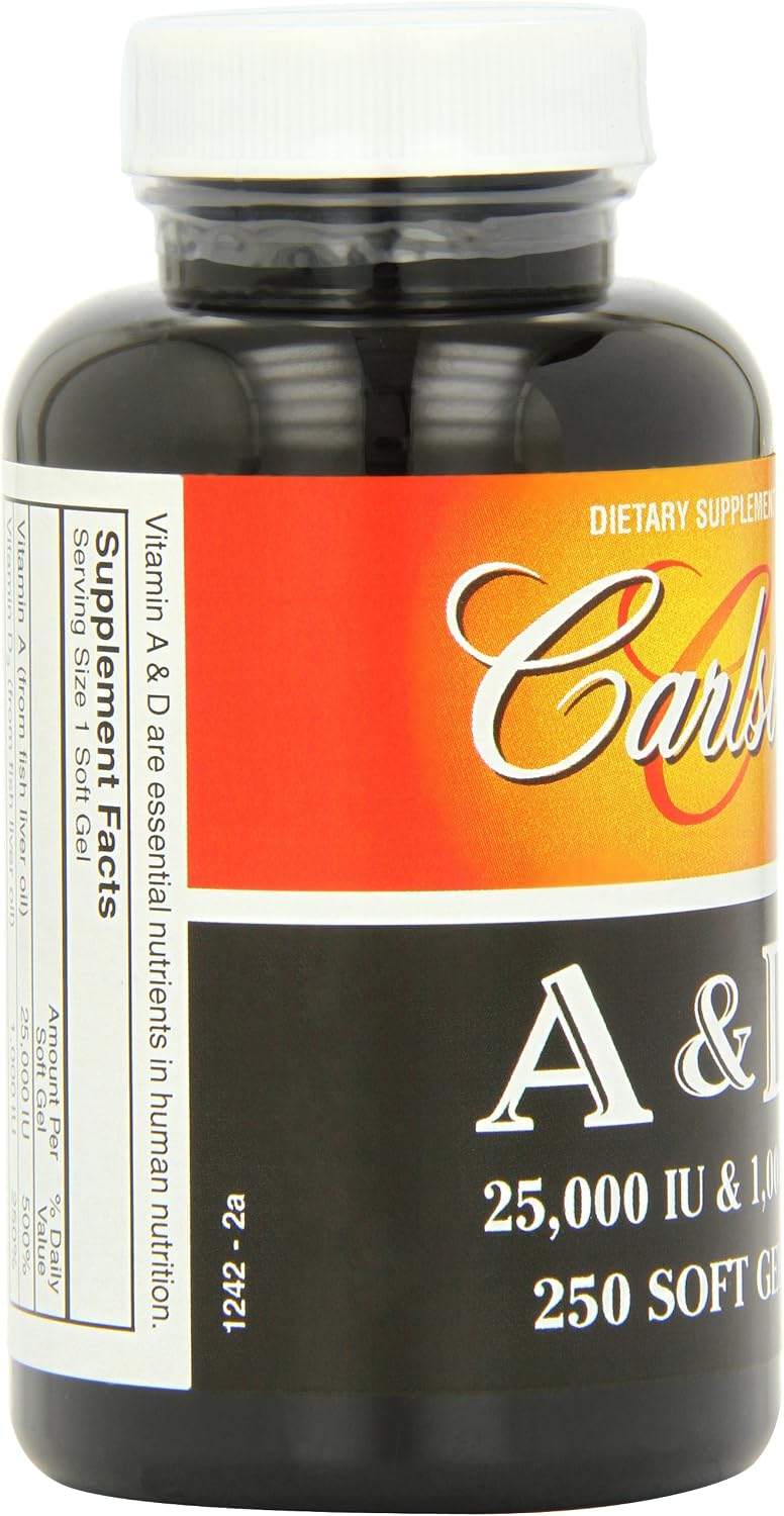 Carlson Vitamin A and D, 25000/1000 IU, 250 Softgels - görsel 5